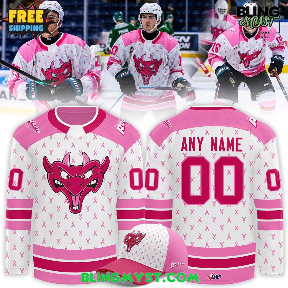 Kelowna Rockets Canadian Cancer 2025 Hockey Jersey