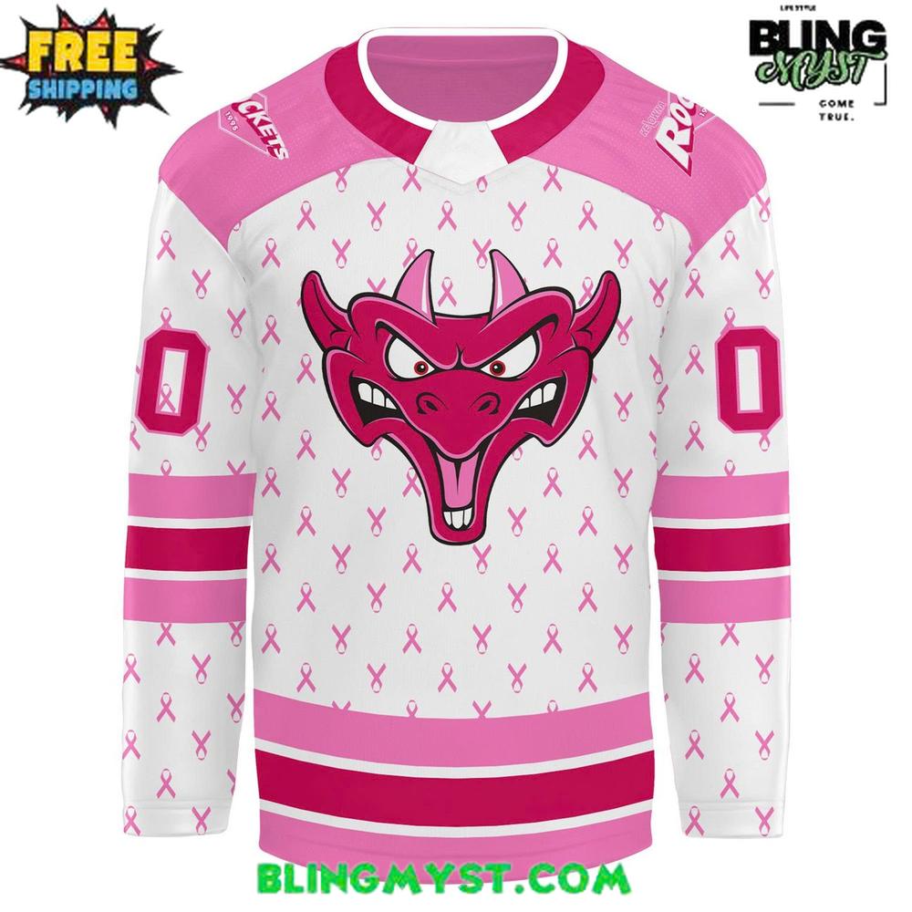 Kelowna Rockets Canadian Cancer 2025 Hockey Jersey