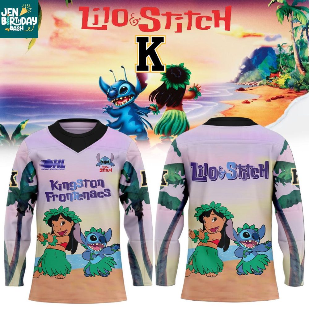 Kingston Frontenacs Lilo &amp; Stitch 2025 Good As Gold Hockey Jersey