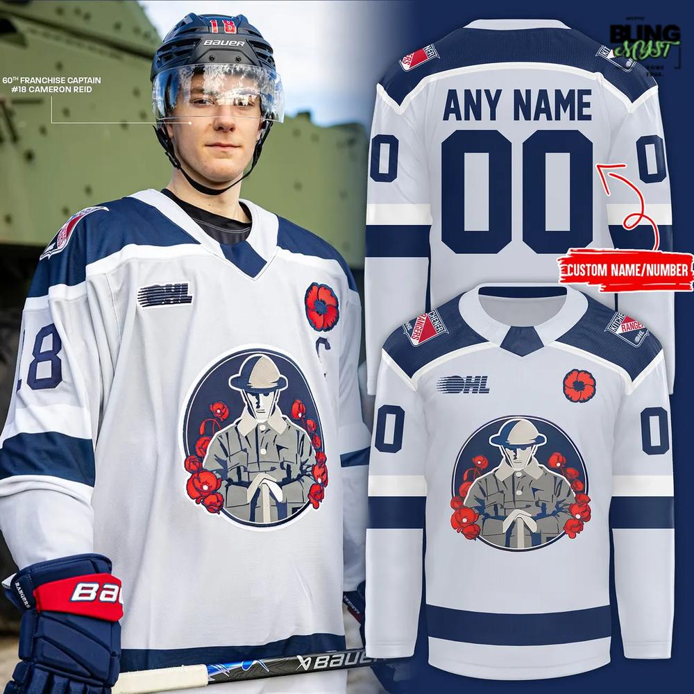 Kitchener Rangers 20Th Edition Of Our Remembrance Hockey Jersey