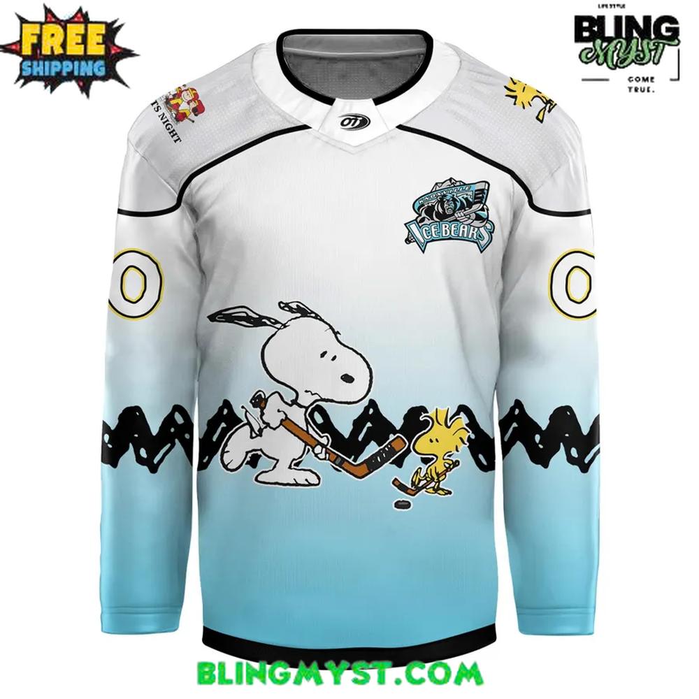 Knoxville Ice Bears 2025 Peanuts Night Edition Hockey Jersey