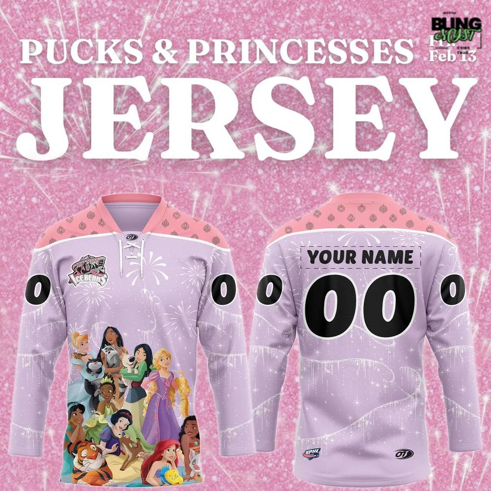 Knoxville Ice Bears Pucks &amp; Princesses Special Edition Hockey Jersey