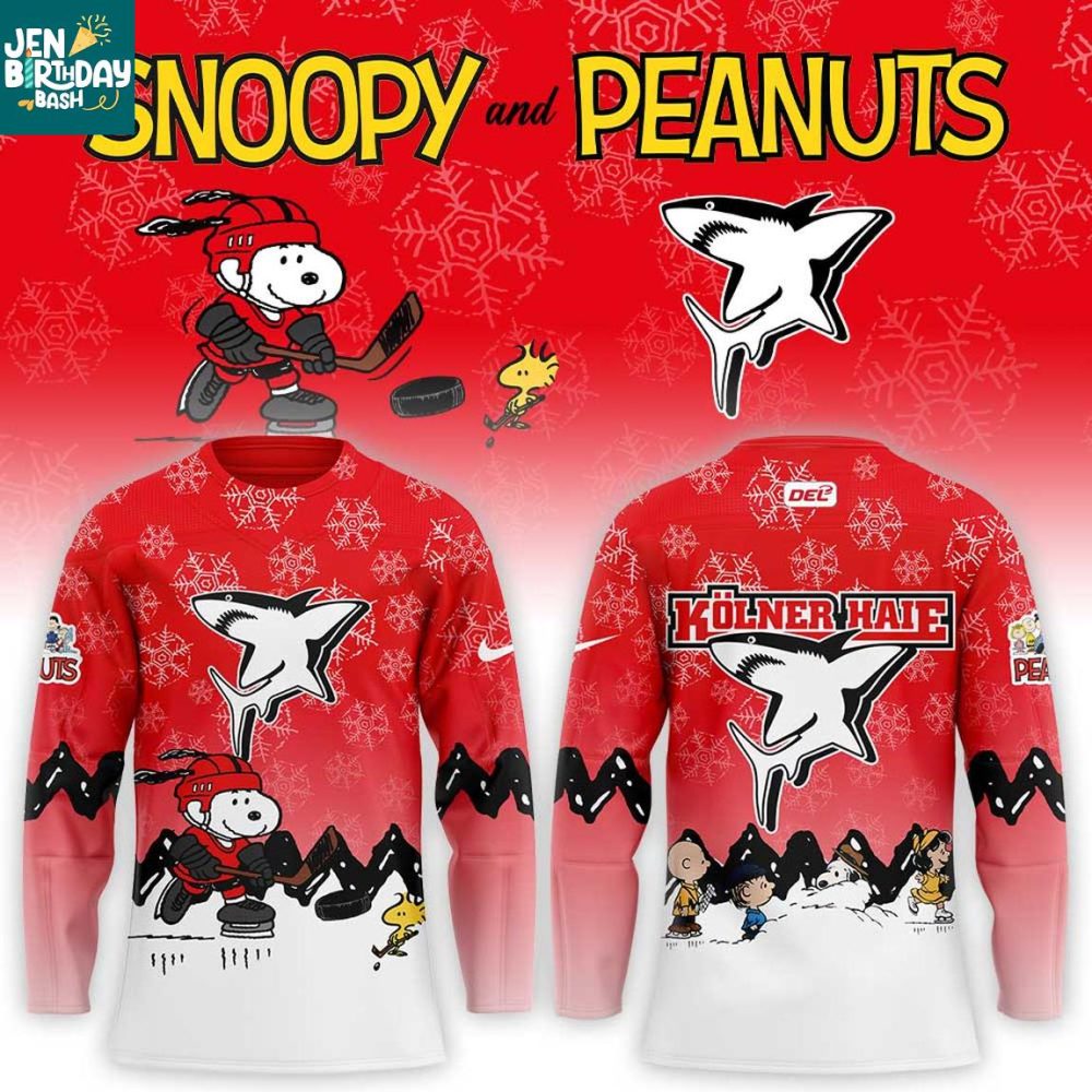Kolner Haie Snoopy Peanuts 2025 Christmas Personalized Hockey Jersey