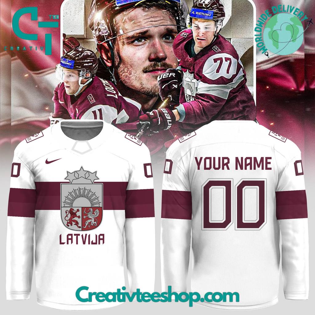 Latvia Hockey International Ice Hockey Federation Personalized Hockey Jersey