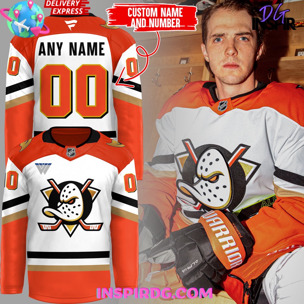 Limited Edition Anaheim Ducks Orange Country Custom Hockey Jersey