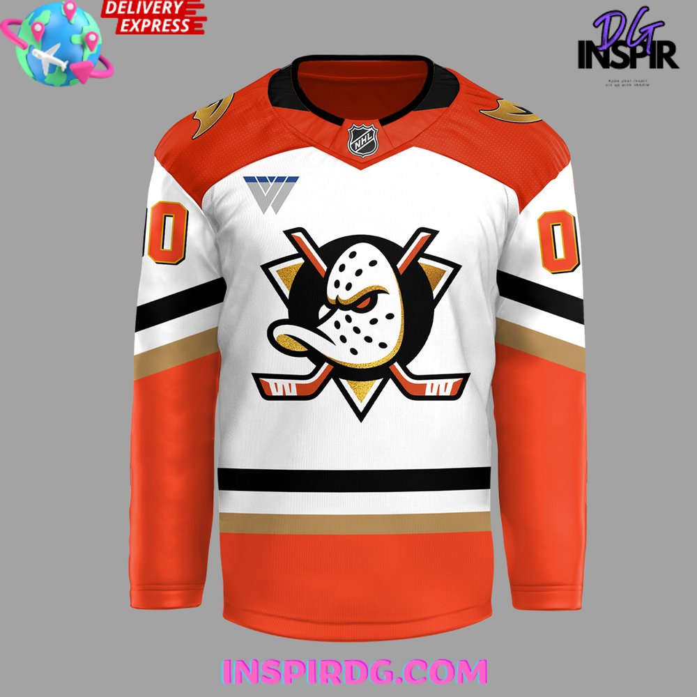 Limited Edition Anaheim Ducks Orange Country Custom Hockey Jersey
