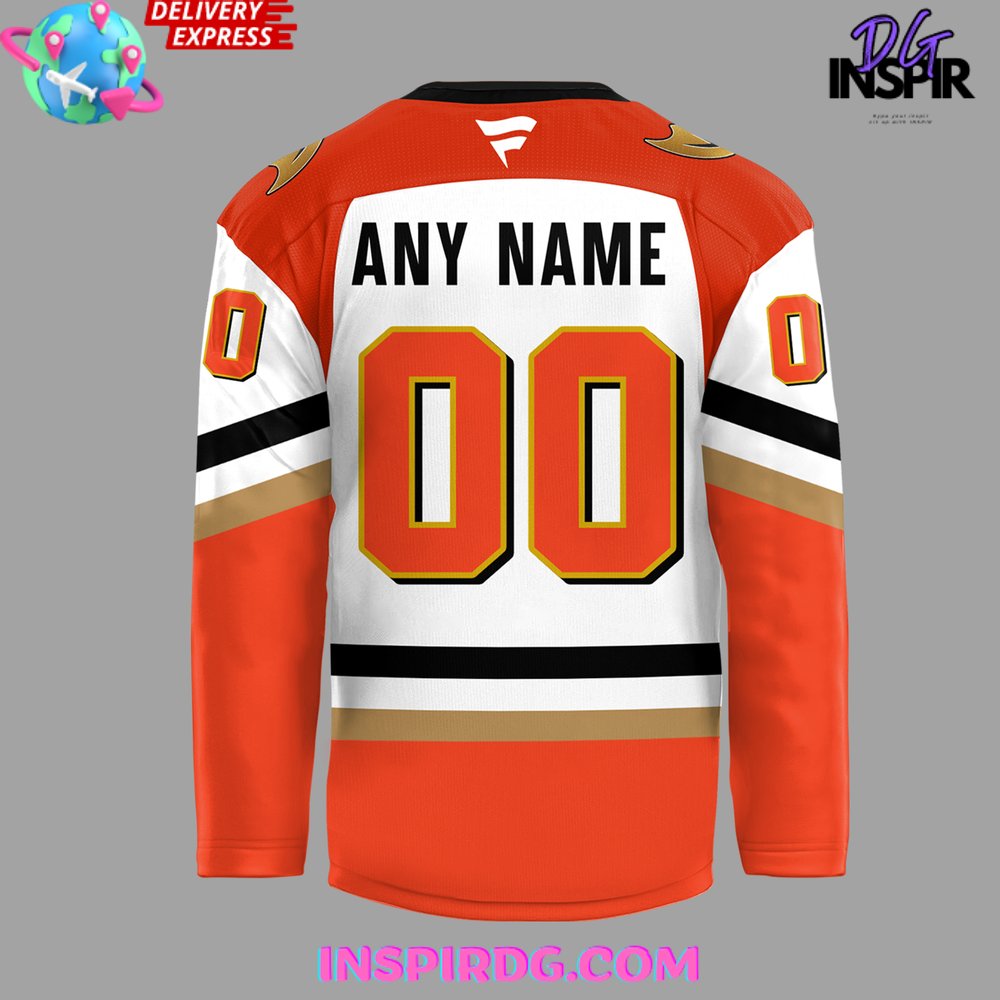 Limited Edition Anaheim Ducks Orange Country Custom Hockey Jersey