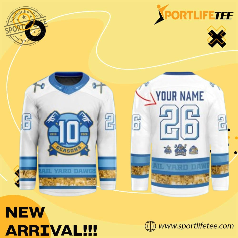 Limited Edition Rail Yard Dawgs X 10Th Seasoon 2025 Hockey Jersey