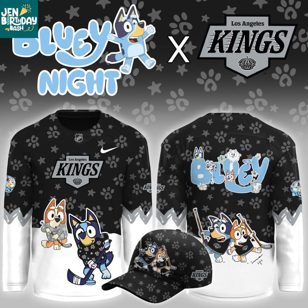 Los Angeles Kings Bluey Christmas Night 2025 Gameday Personalized Hockey Jersey