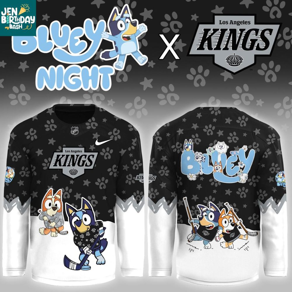 Los Angeles Kings Bluey Christmas Night 2025 Gameday Personalized Hockey Jersey