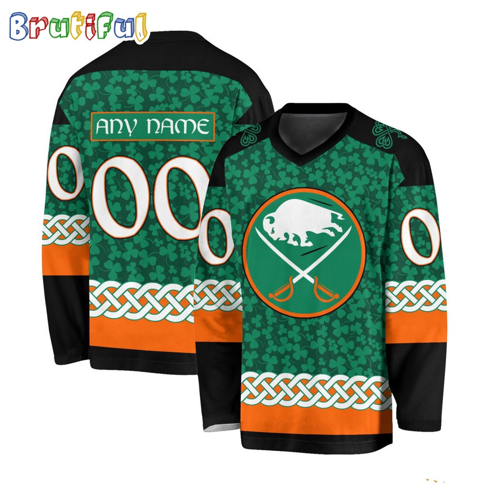 NHL Buffalo Sabres Jersey Special St.Patrick's Day Design Hockey Jersey