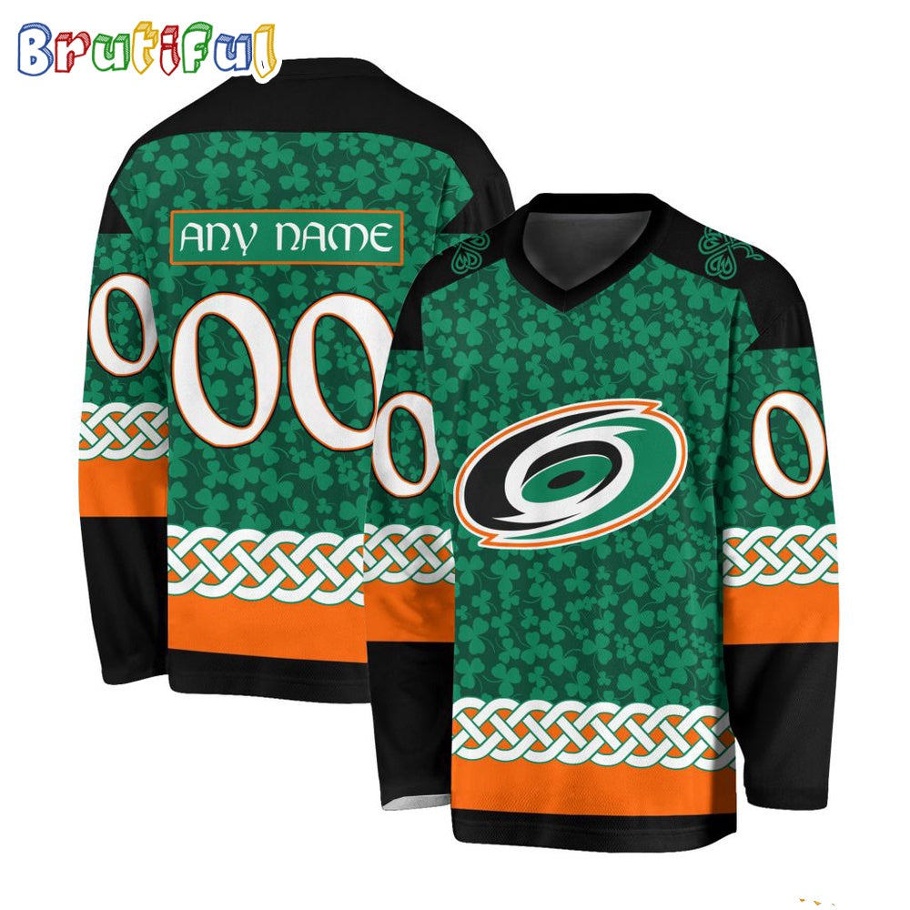 NHL Carolina Hurricanes Jersey Special St.Patrick's Day Design Hockey Jersey