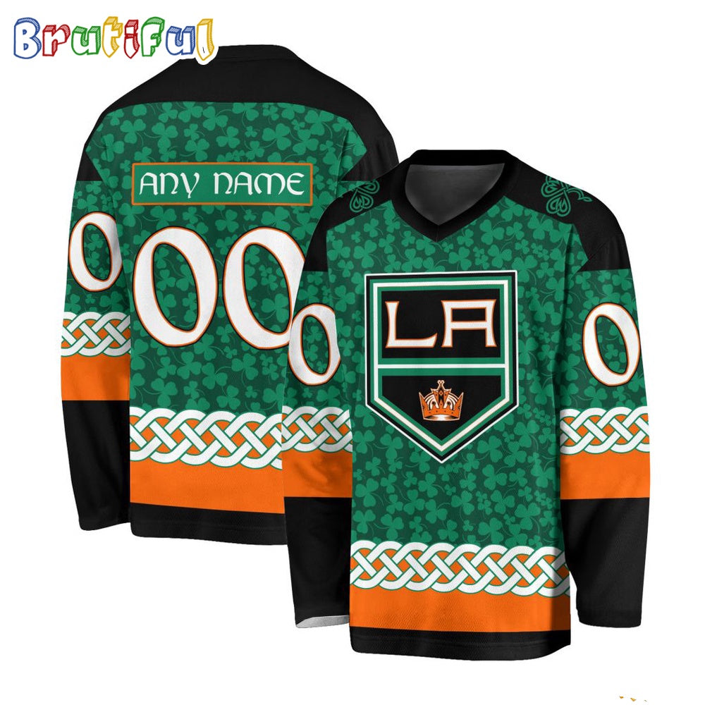 NHL Los Angeles Kings Jersey Special St.Patrick's Day Design Hockey Jersey