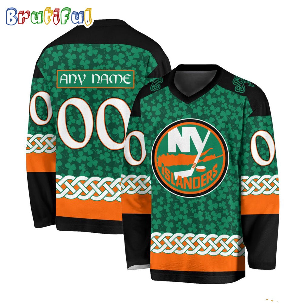 NHL New York Islanders Jersey Special St.Patrick's Day Design Hockey Jersey