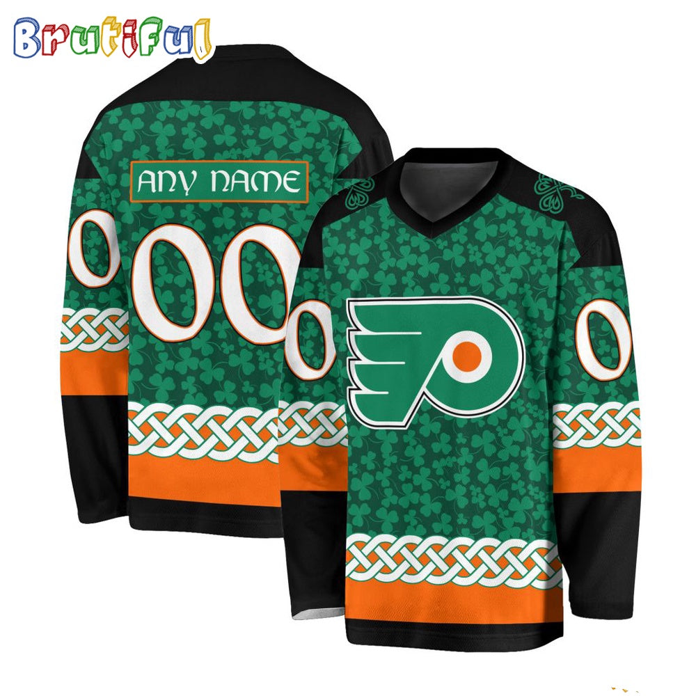 NHL Philadelphia Flyers Jersey Special St.Patrick's Day Design Hockey Jersey