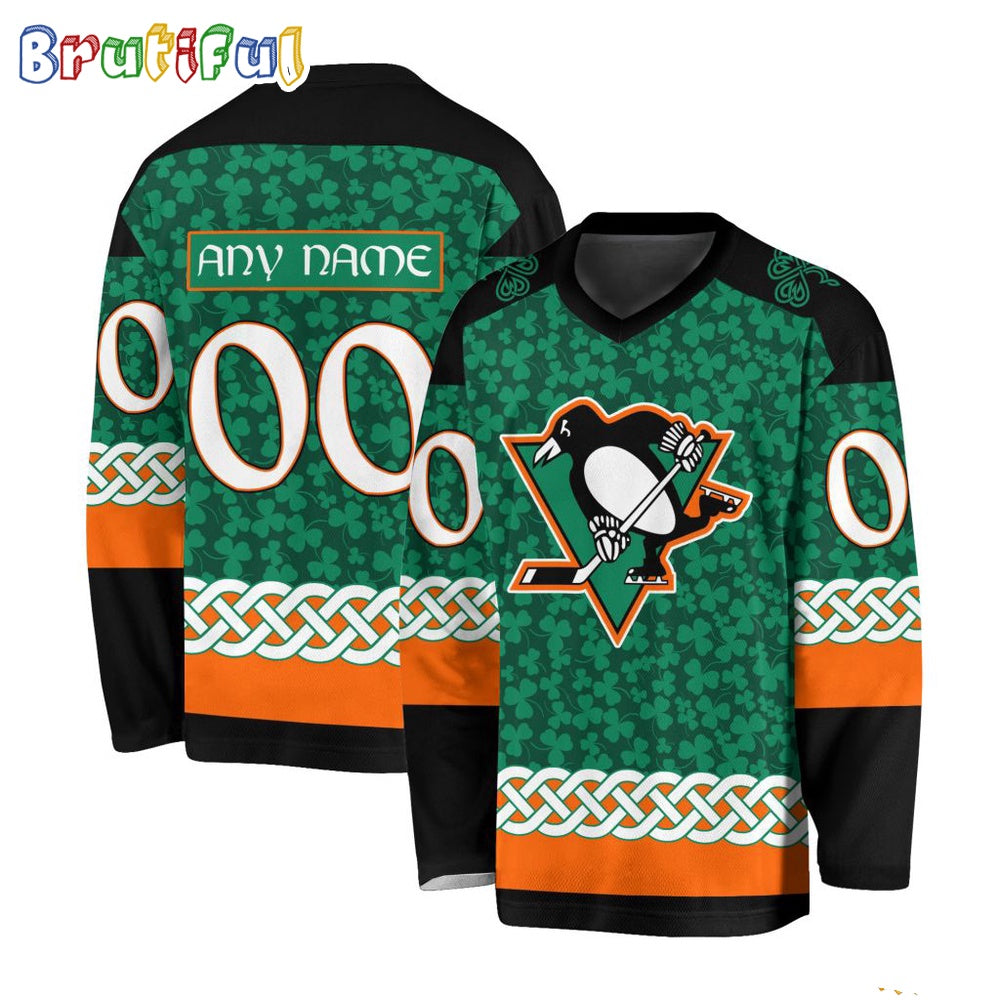 NHL Pittsburgh Penguins Jersey Special St.Patrick's Day Design Hockey Jersey