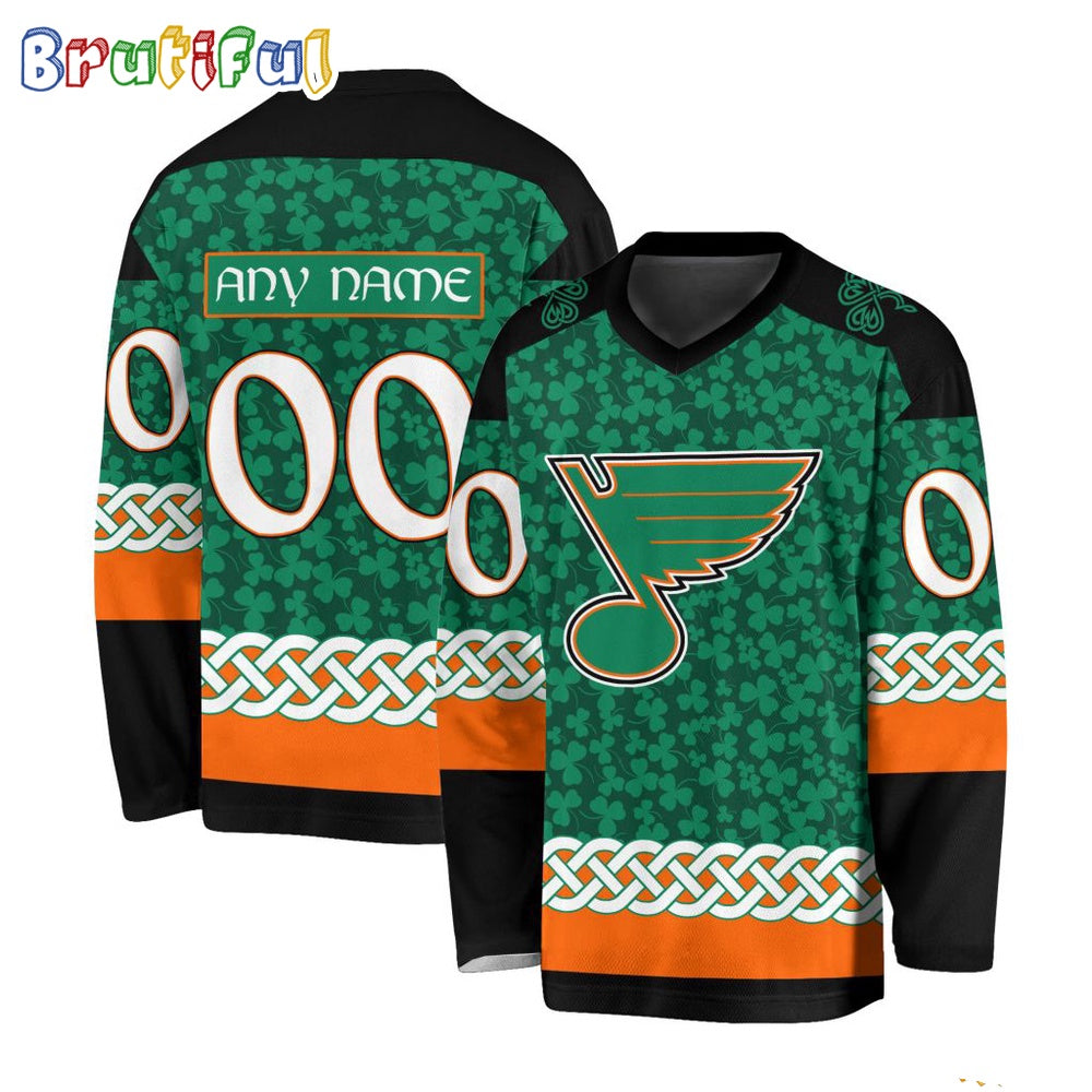 NHL St. Louis Blues Jersey Special St.Patrick's Day Design Hockey Jersey