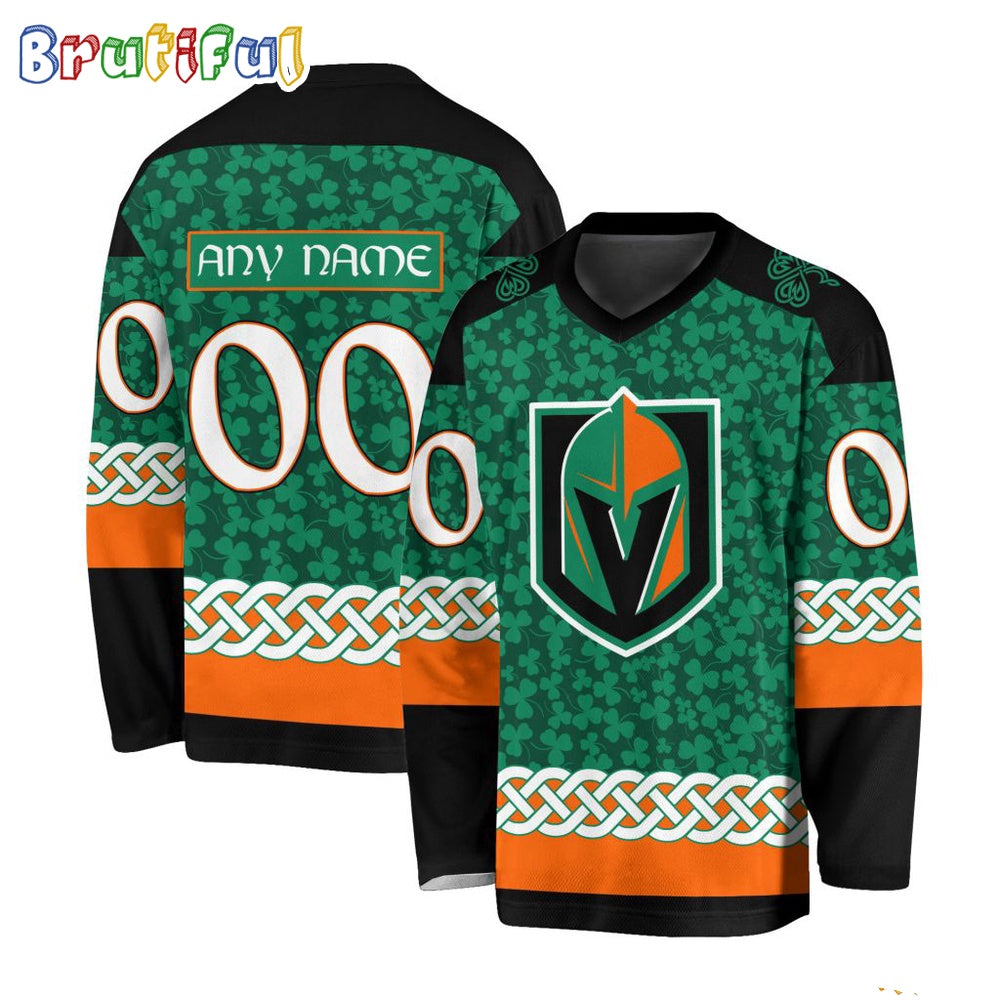 NHL Vegas Golden Knights Jersey Special St.Patrick's Day Design Hockey Jersey