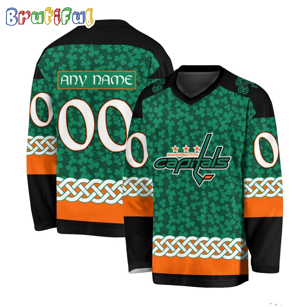 NHL Washington Capitals Jersey Special St.Patrick's Day Design Hockey Jersey