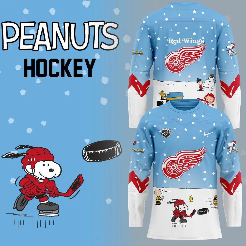 Detroit Red Wings Peanuts &amp; Snoopy Night Nike Jersey V2+Nt03122403Id10Ds11
