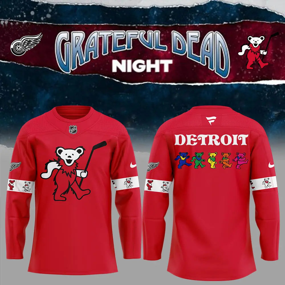 Limited Edition Nike Detroit Red Wings Grateful Dead Night Jersey+Nt16112401Id10Ds10