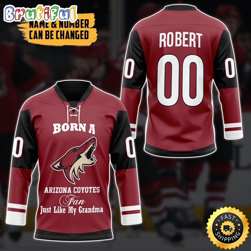 Personalized NHL Born A AC Fan Just Like My Grandma Hockey Jersey Nhl Hockey Jerseys