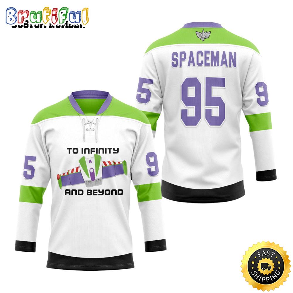 Personalized NHL Buzz Lightyear To Infinity And Beyond Hockey Jersey For Fans Nhl Hockey Jerseys