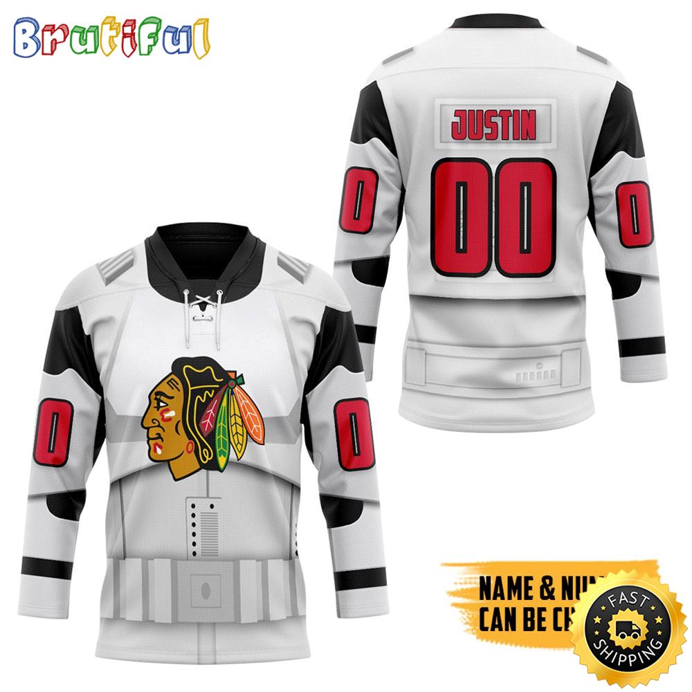 Personalized NHL SW X Chicago BlackHawks May The 4th Be With You Hockey Jersey For Fans Nhl Hockey Jerseys