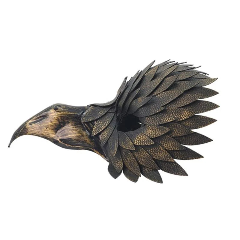 Gothic Plague Doctor Mask with Feathers Black Half Face Halloween Masquerade Mask Owl Style Costume Party Prop for Adults