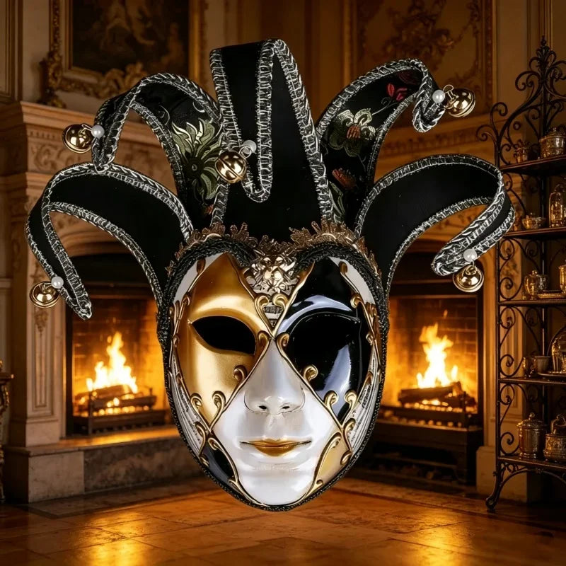 Retro Purple Venice Full Face Mask Clown Witch Style Scary Halloween Cosplay Masquerade Party Costume Props for Adult Men Women