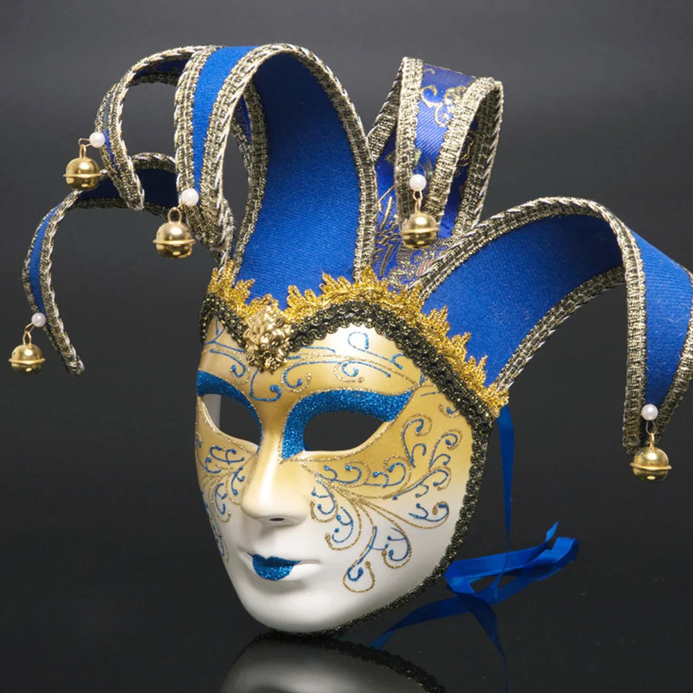 1pc Full Face Venetian Mask Comfortable Masquerade Mask for Women Exquisite Decoration Jester Masks Party Mardi Gras Performance