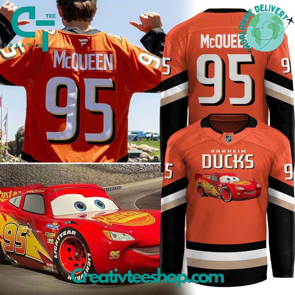 Anaheim Ducks X Lightning Mcqueen Special Edition Hockey Jersey