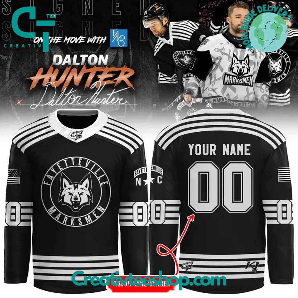 Fayetteville Marksmen Dalton Hunter Signature Special Black Hockey Jersey