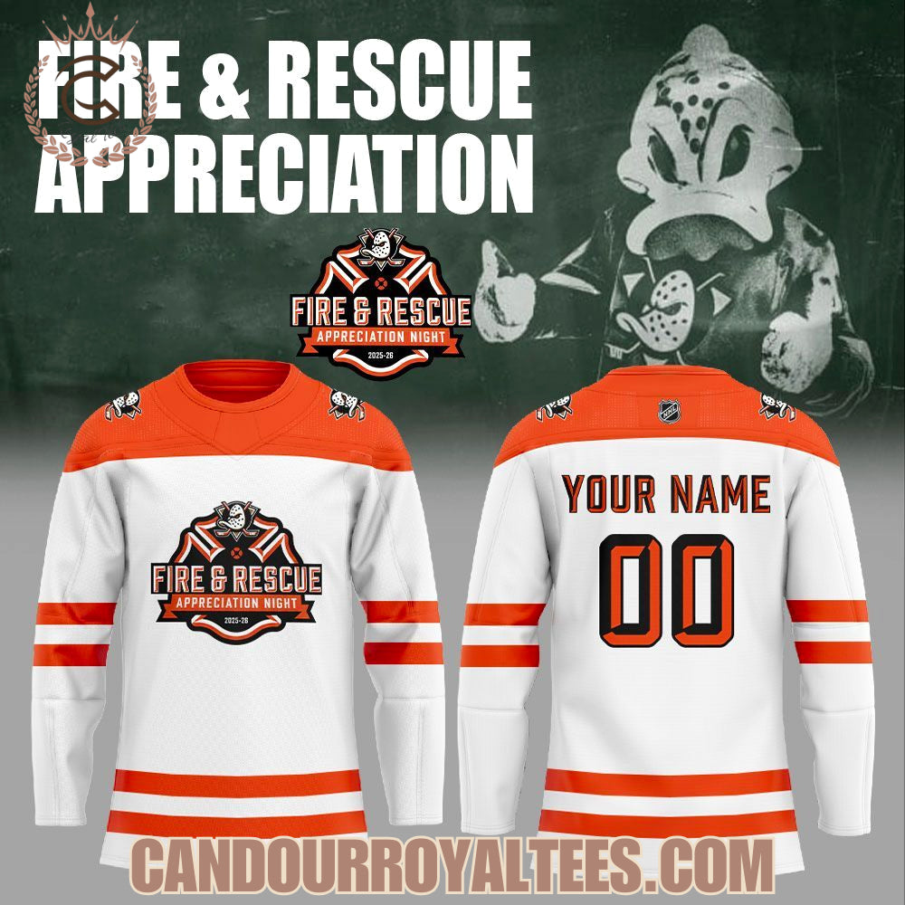 Anaheim Ducks Fire + Rescue Appreciation Night Jersey