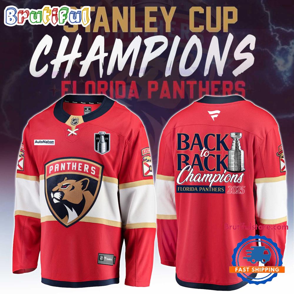 Back To Back Champions Florida Panthers Stanley Cup 2025 Limited Edition Hockey Jersey
