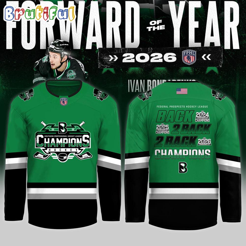 Binghamton Black Bears 2026 FPHL Champions Three-Peat Design Hockey Jersey