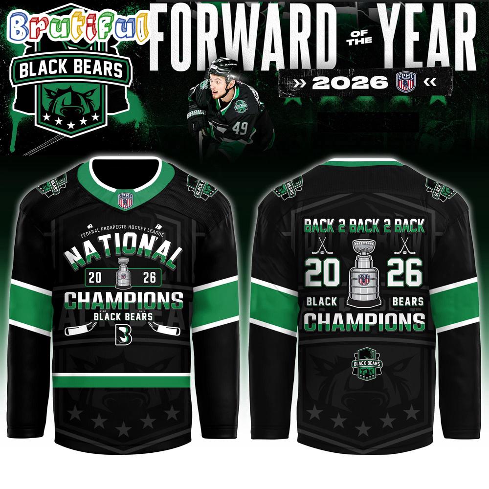 Binghamton Black Bears 2026 FPHL Champions Three-Peat Limited Edition Hockey Jersey