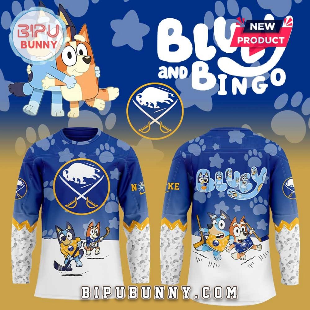 Buffalo Sabres Bluey And Bingo 2025 Hockey Jersey