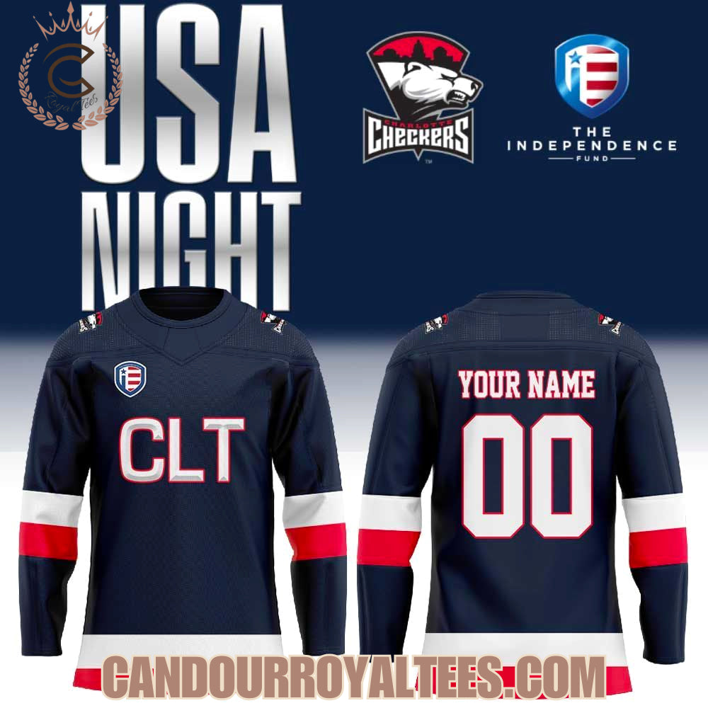Charlotte Checkers Usa Night Hockey Jersey