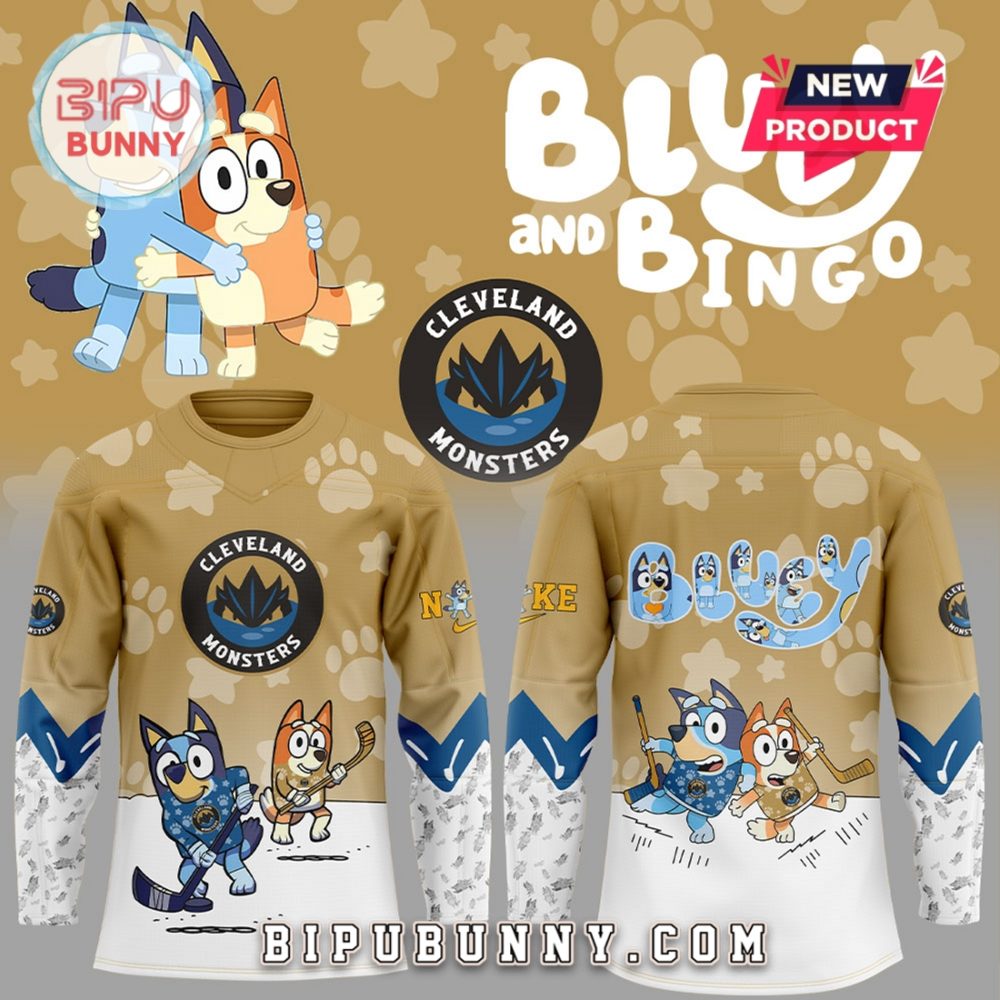 Cleveland Monsters Bluey And Bingo Hockey Jersey