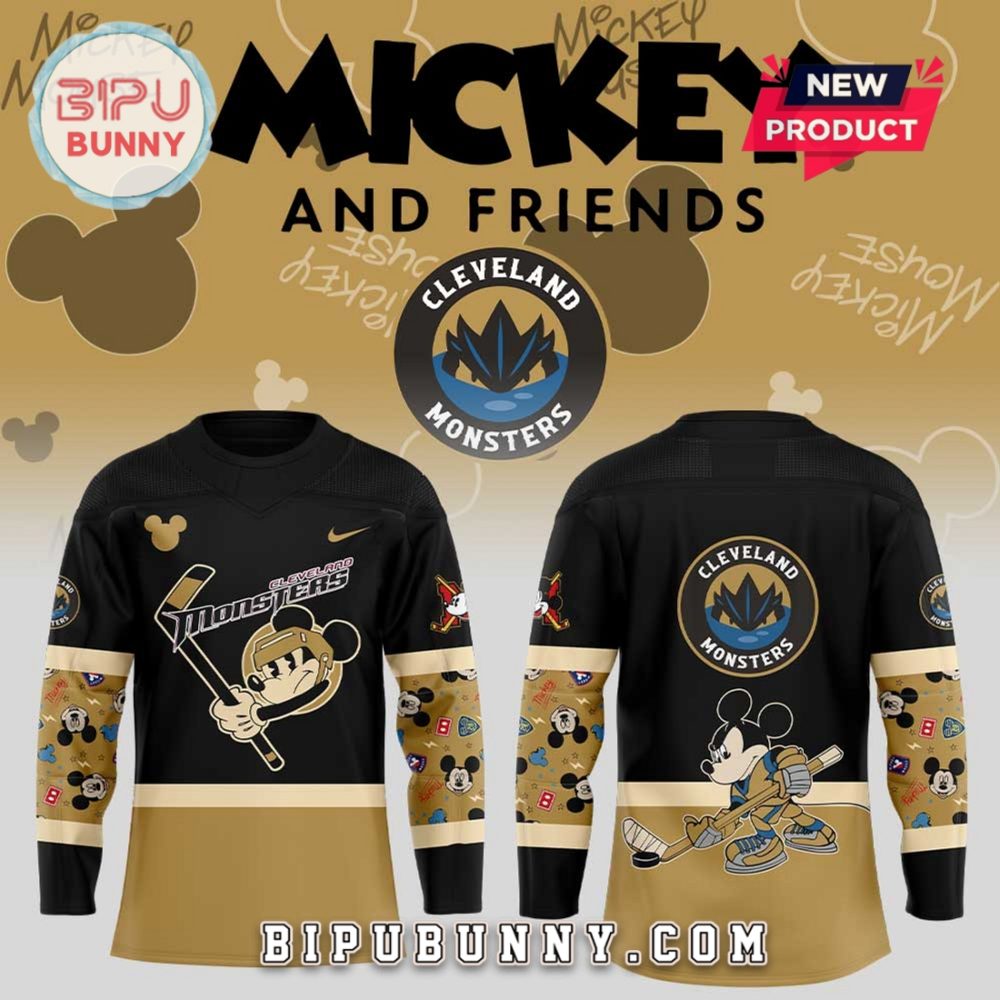 Cleveland Monsters Mickey &amp;Amp; Friends Hockey Jersey