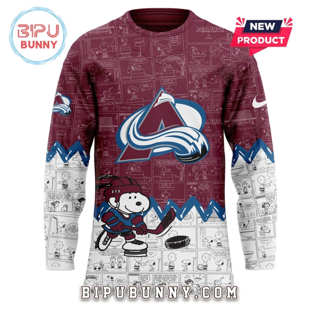Colorado Avalanche 75Th Anniversary Peanuts Hockey Jersey