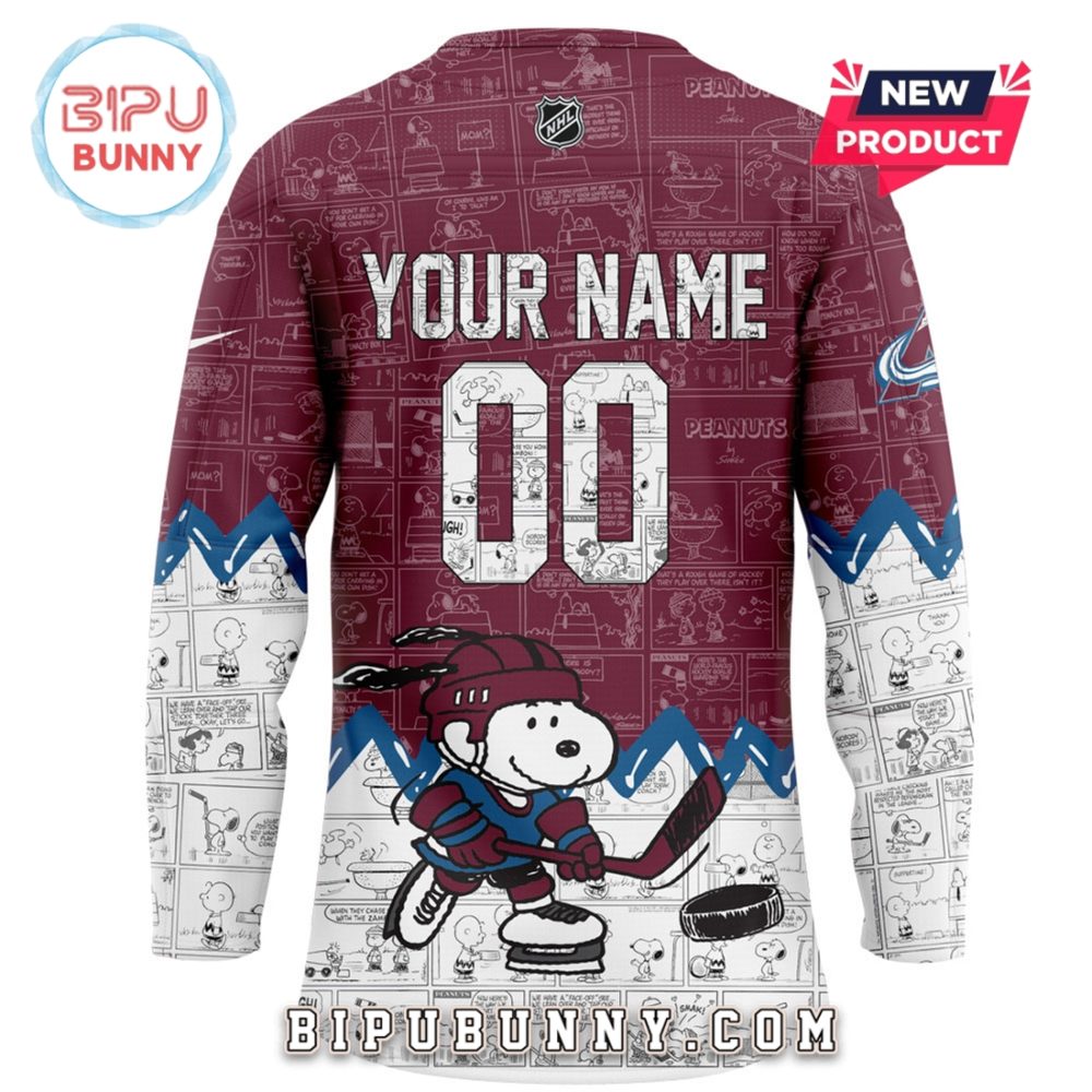Colorado Avalanche 75Th Anniversary Peanuts Hockey Jersey