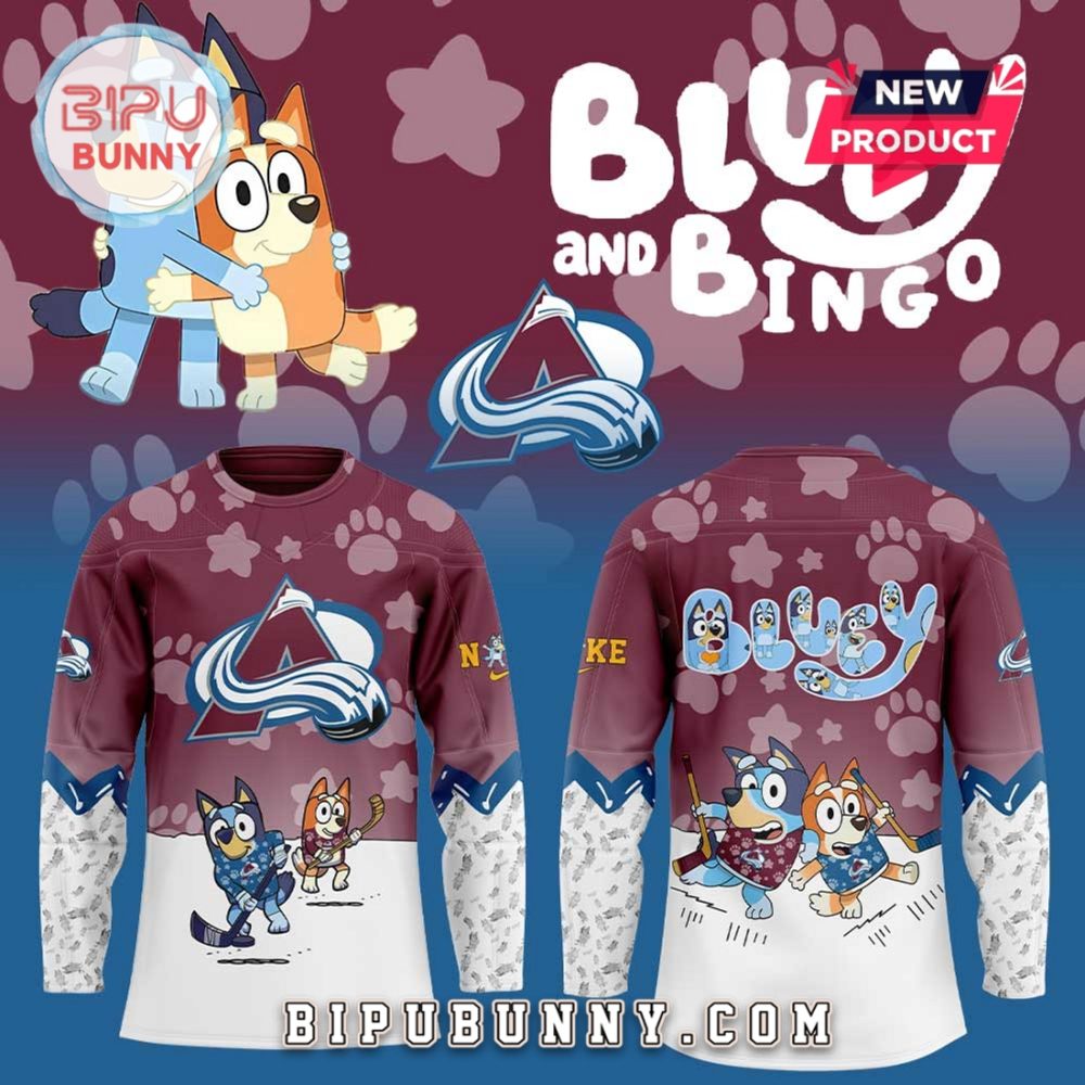 Colorado Avalanche Bluey And Bingo Hockey Jersey