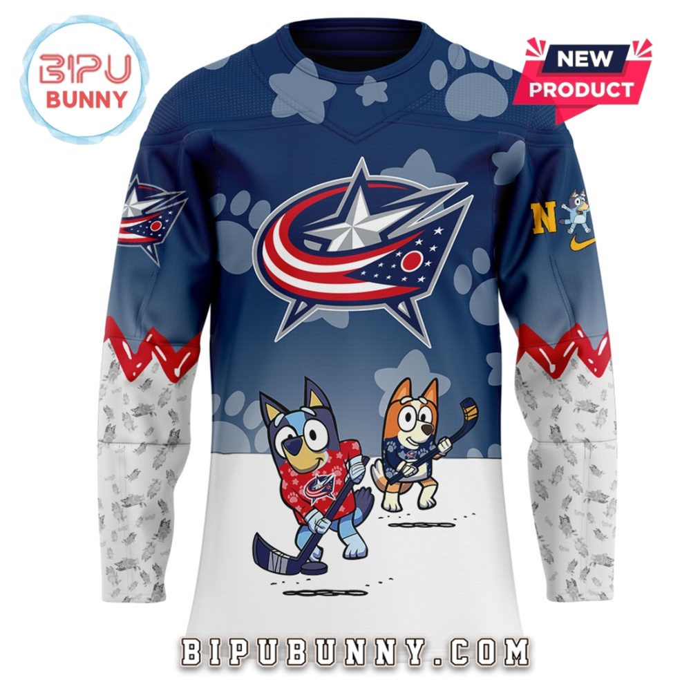 Columbus Blue Jackets Bluey And Bingo Hockey Jersey