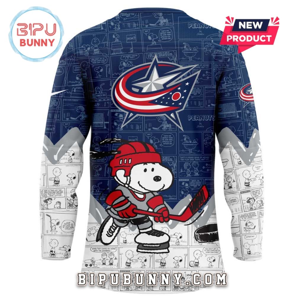 Columbus Blue Jackets Peanuts Night 2025 Hockey Jersey