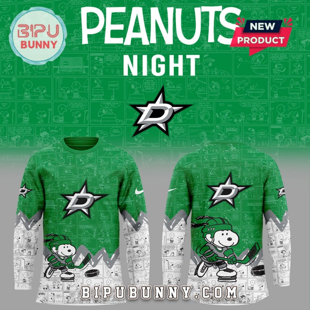 Dallas Stars Peanuts Night 2025 Green Hockey Jersey