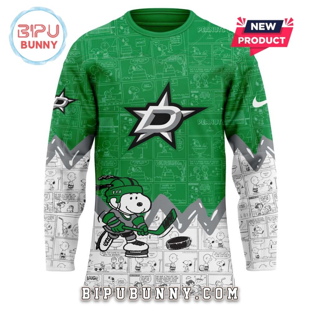 Dallas Stars Peanuts Night 2025 Green Hockey Jersey