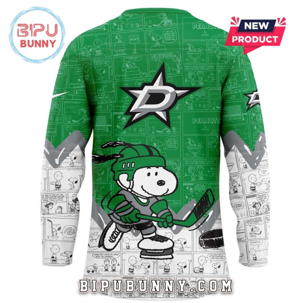 Dallas Stars Peanuts Night 2025 Green Hockey Jersey