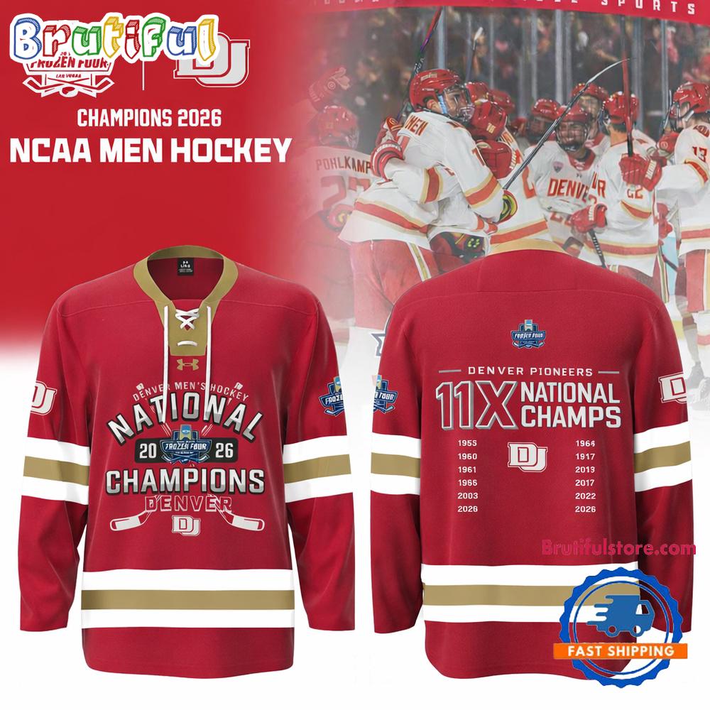 Denver Pioneers Men’s Hockey 2026 National Champions Limited Edition Red Jersey Shirt